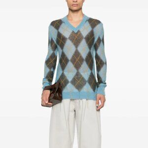 BNWT AW24 MARNI ARGYLE MOHAIR SWEATER 50